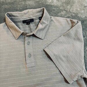 Vince mens tan/khaki short sleeve golf polo cotton/poly stripes Large M marzbar7